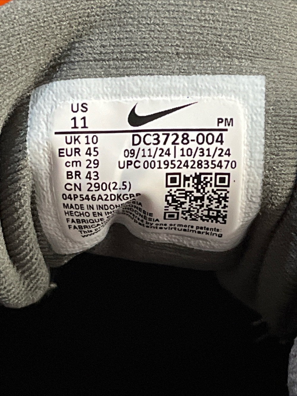 Mens 11 Nike Revolution 6 NN Iron Grey Shoes Running Walking DC3728 004 HALF BOX - Picture 15 of 16